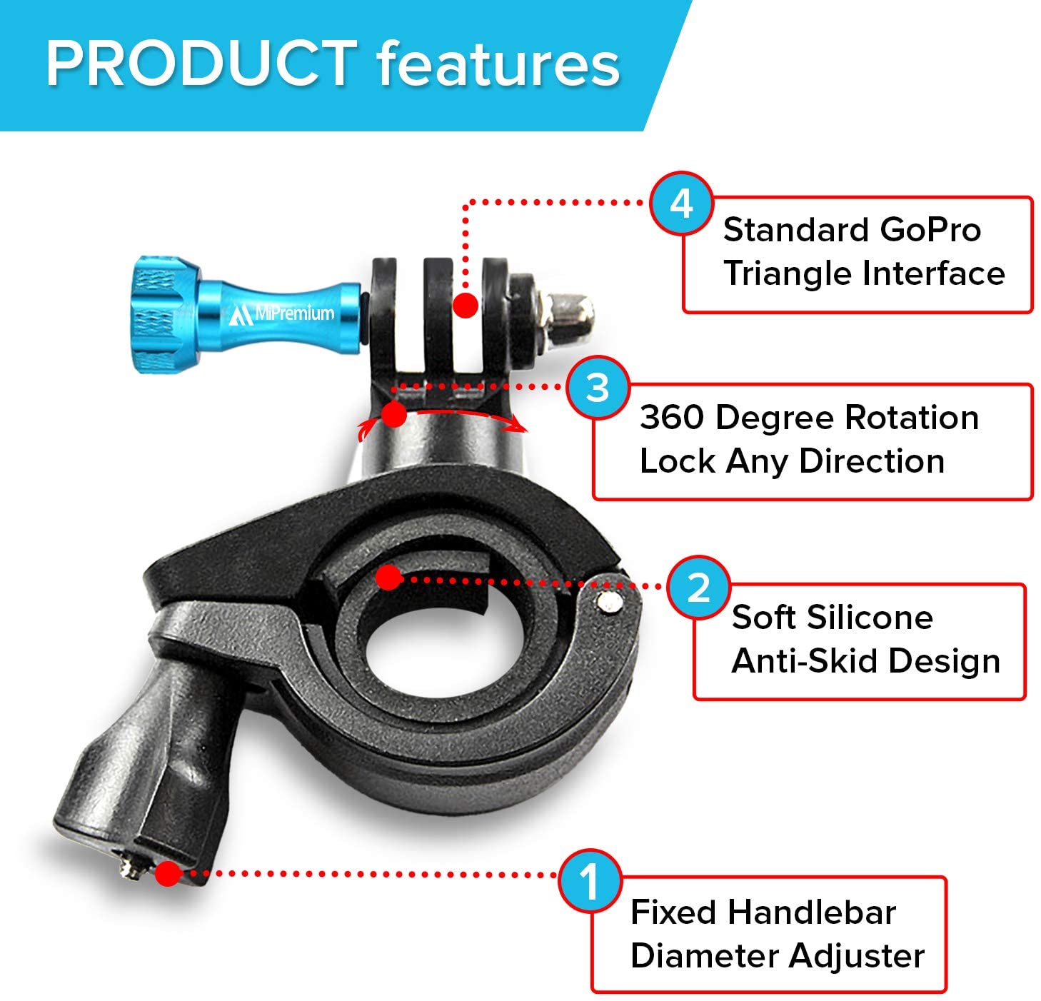 GoPro/Camera Mount Kit - MiPremium