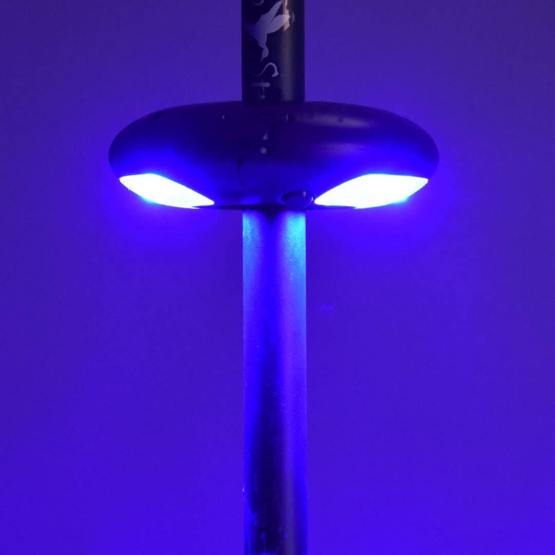 Blue Snap Light mounted to the Swamp Stick