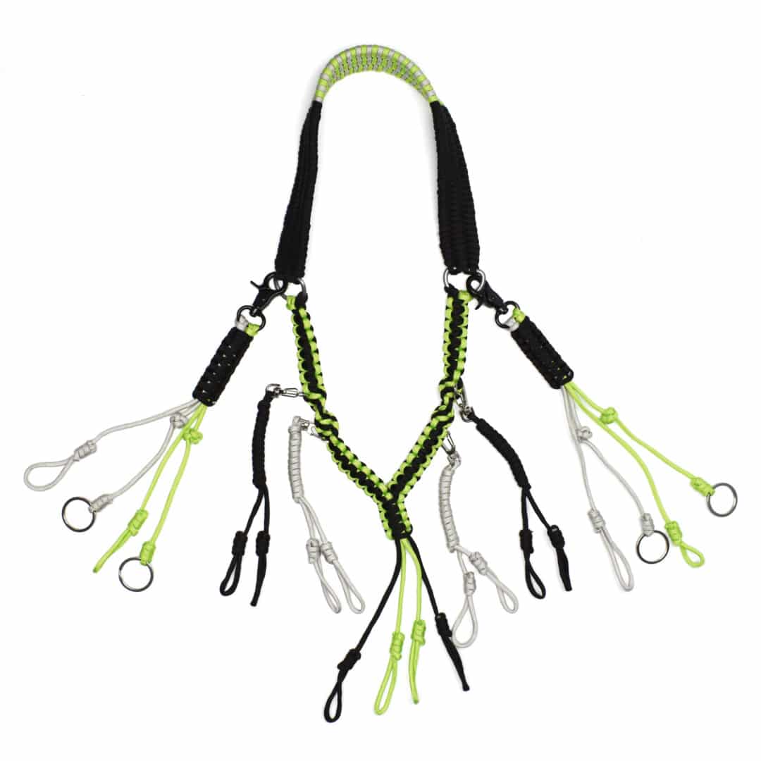 Call Lanyard with removable drops in lime green